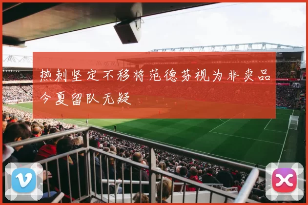 热刺坚定不移将范德芬视为非卖品今夏留队无疑